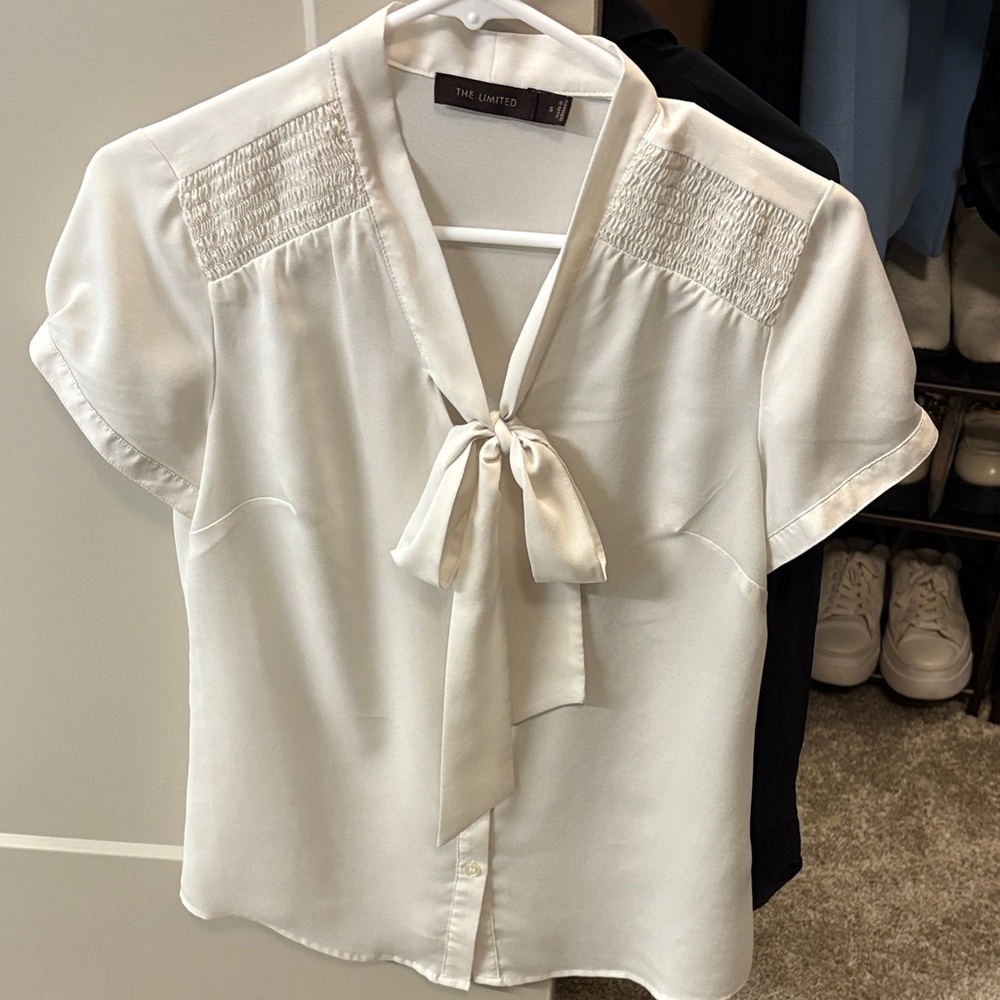 The Limited Cream Button-Down Blouse
